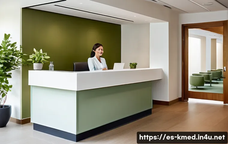 한의사 창업 준비 과정 - **Prompt:** A serene and inviting reception area of a modern wellness center in a Spanish city. The ...