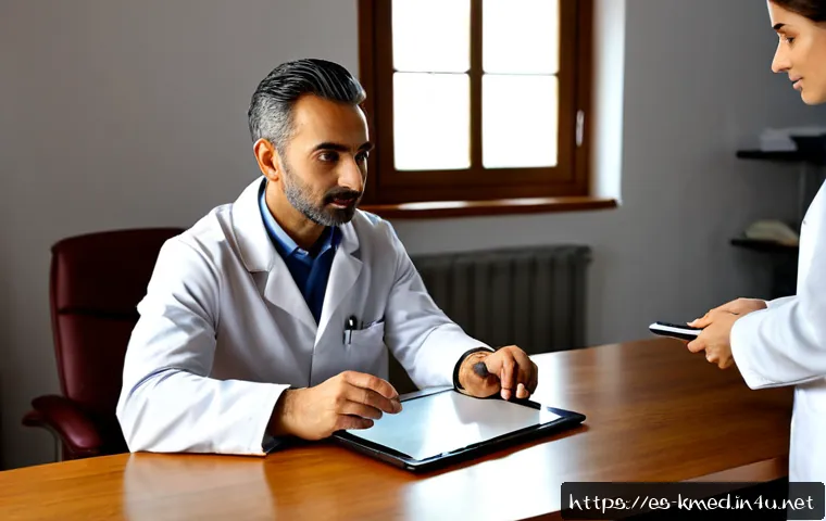 한의사와 비즈니스 커뮤니케이션 - Photorealistic business consultation in a modern Spanish wellness clinic, a professional traditional...